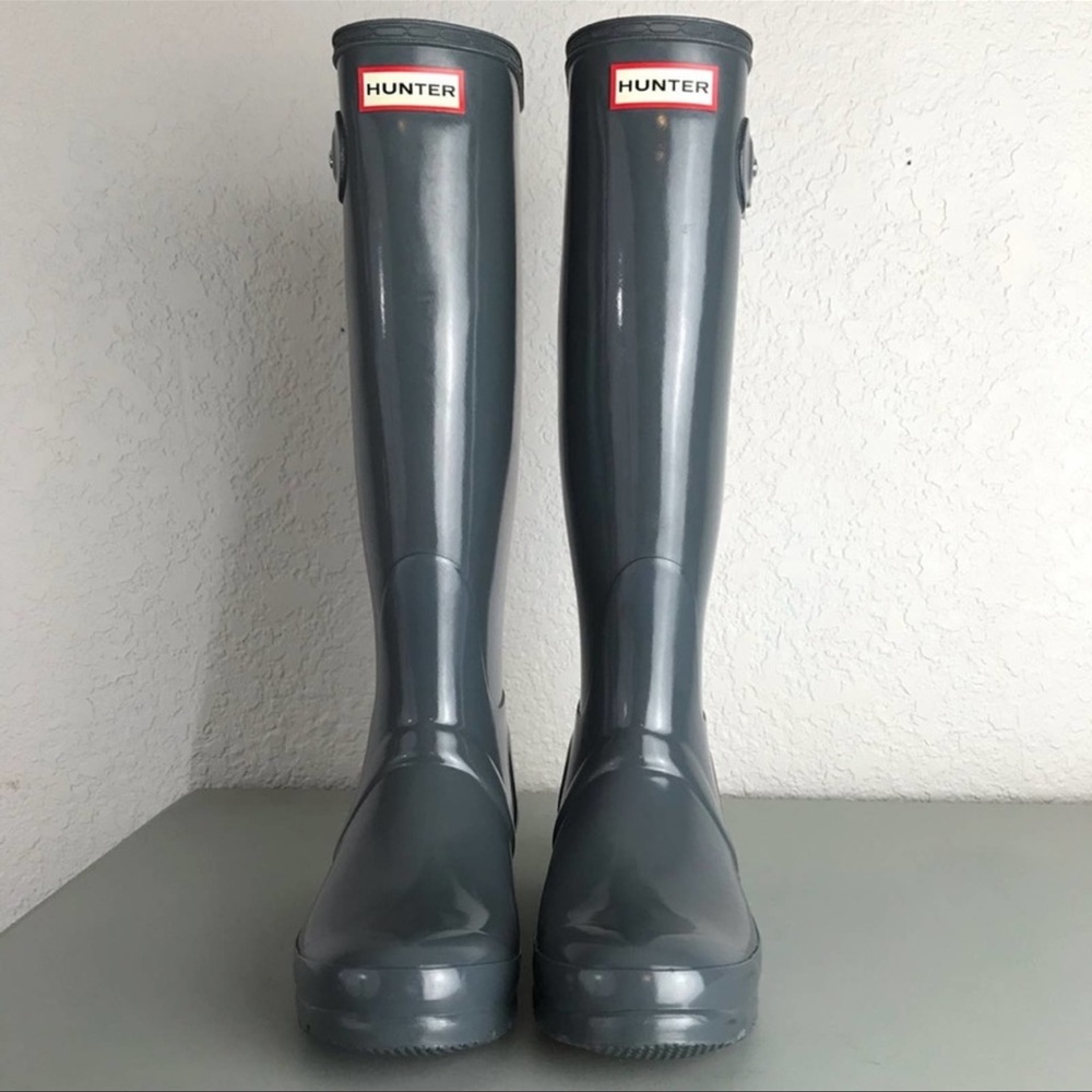 Hunter Original Tall Boot Wellies Gray Size 5 - Picture 3 of 5
